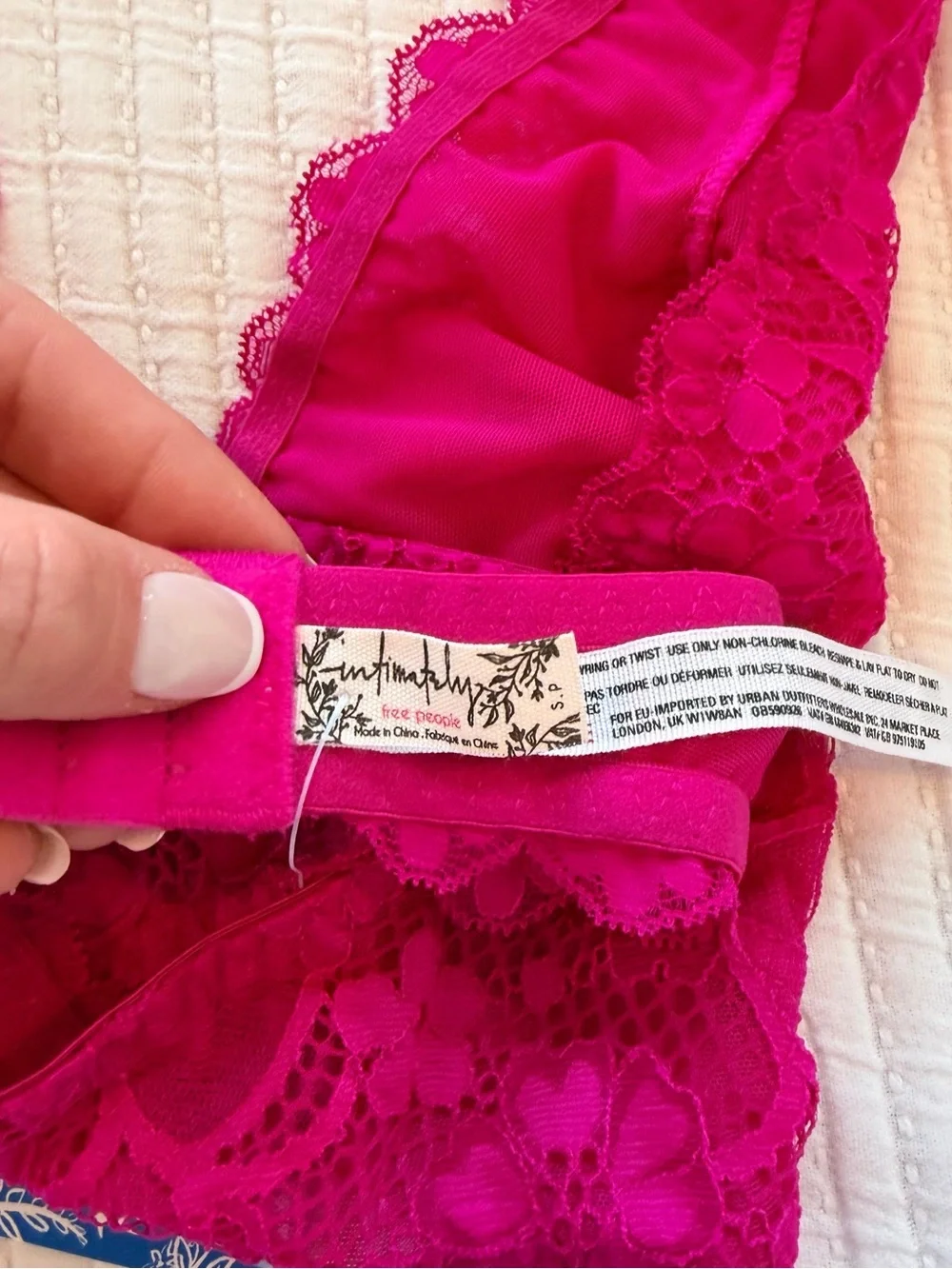 Free People Fuchsia Lace Halter Bralette